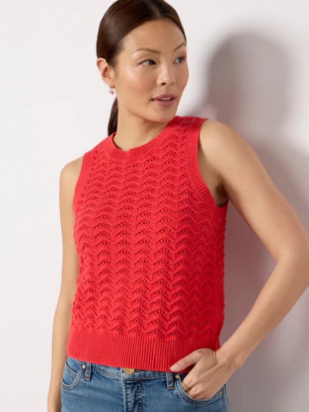 Evereve:  Kendall Sweater Tank, Size L, Red